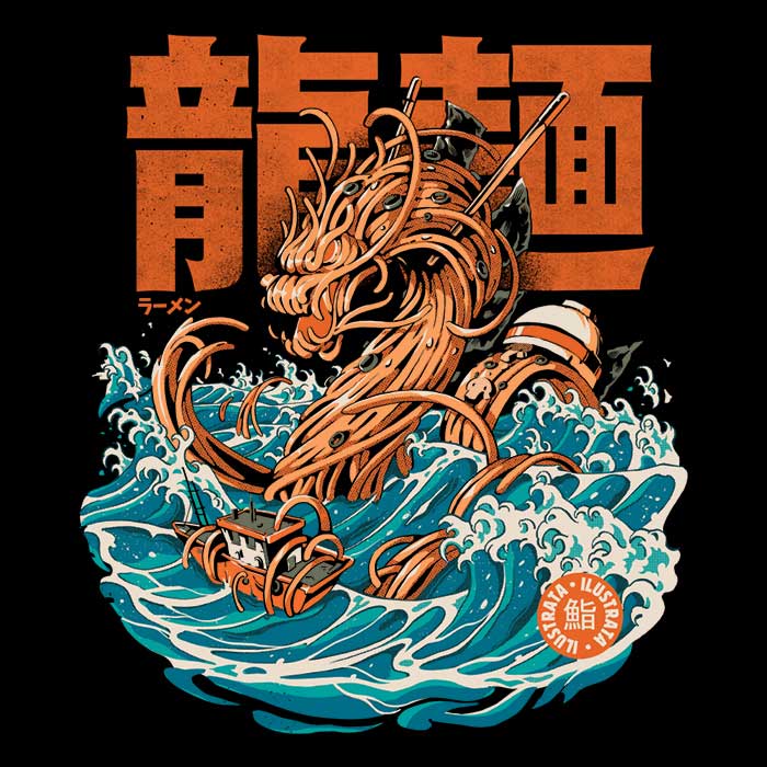 Ultra-Soft Great Ramen Dragon (Alt) Fleece Blanket