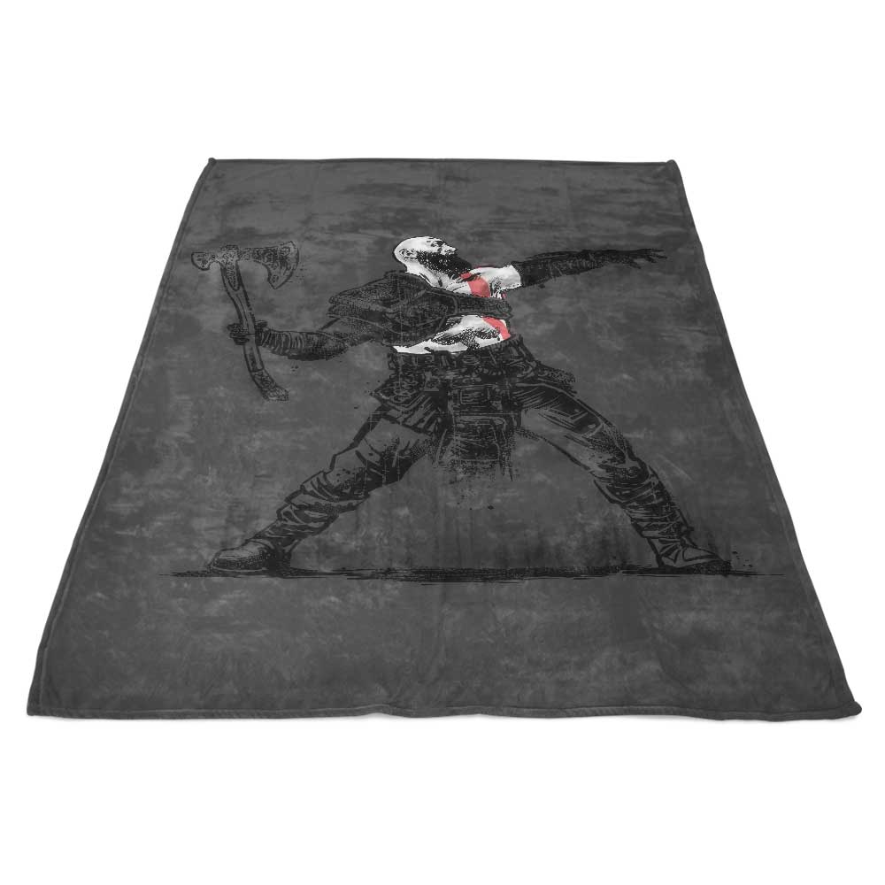 Ultra-Soft 'God Throwing Axe' Polyester Fleece Blanket