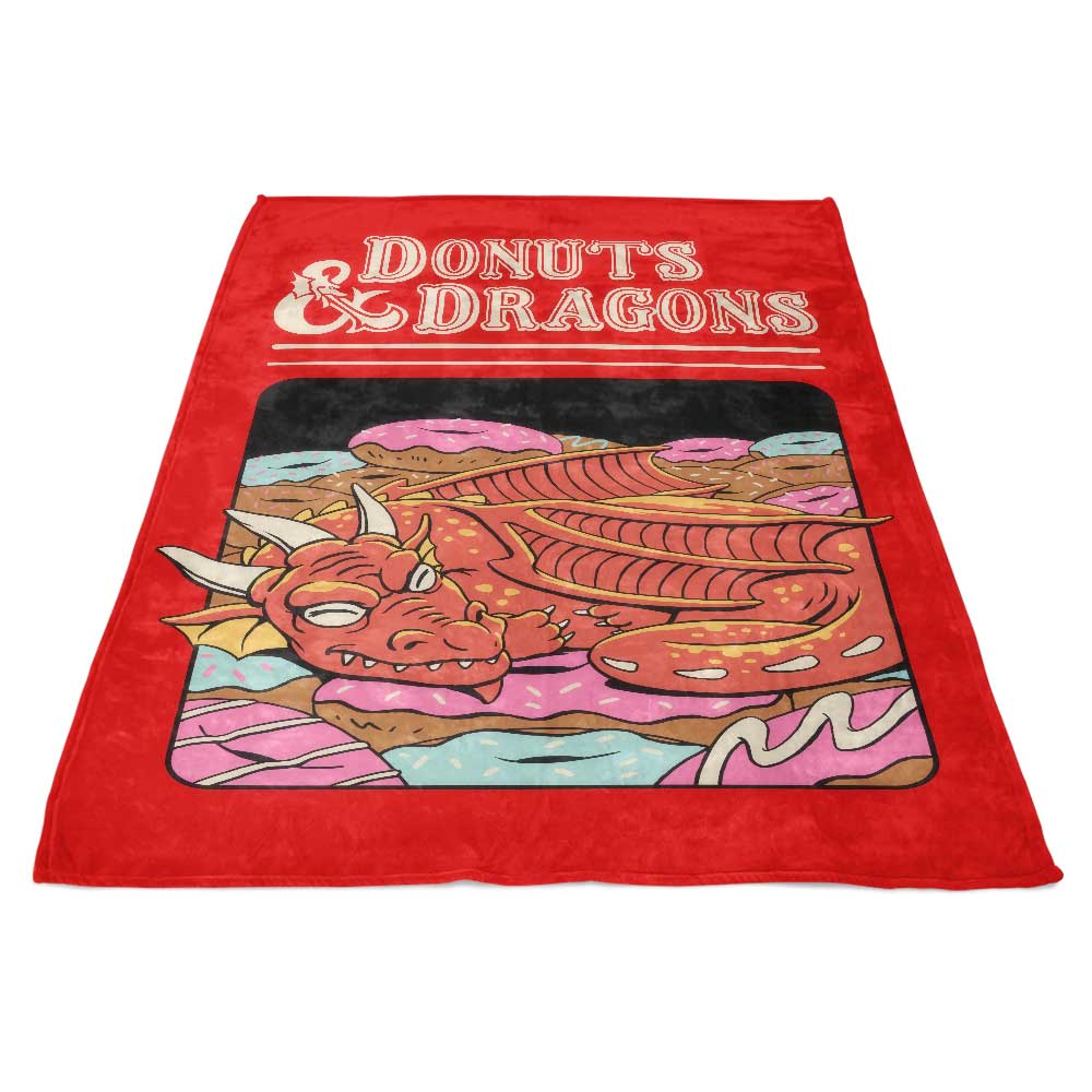 Cosy 'Donuts and Dragons' Polyester Fleece Blanket for Ultimate Comfort