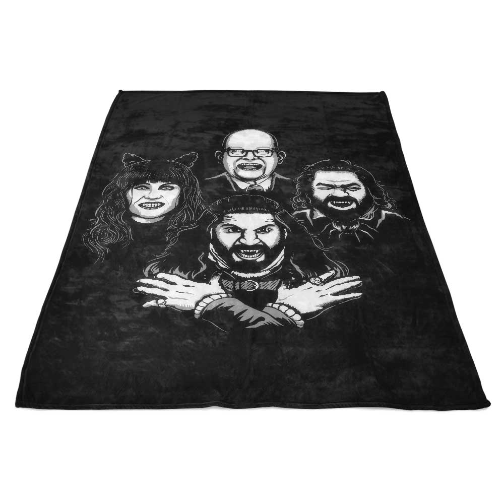 Exquisite Bohemian Shadows Design - Soft Fleece Blanket for Cozy Moments