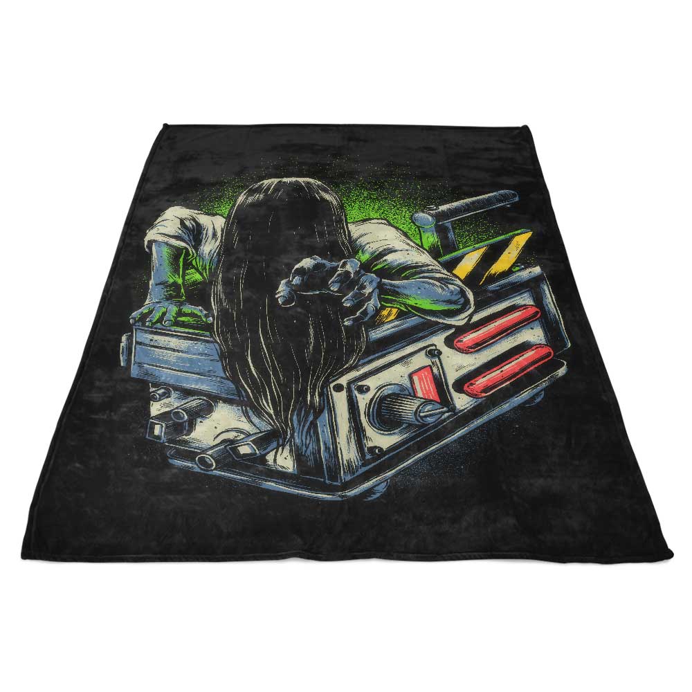 Ultra-Soft Trapped Ghost Design Fleece Blanket from Glitchygorilla