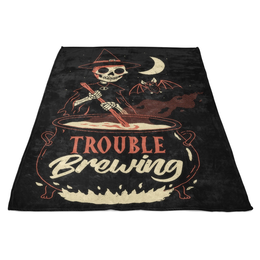 Soft and Plush 'Trouble Brewing' Fleece Blanket