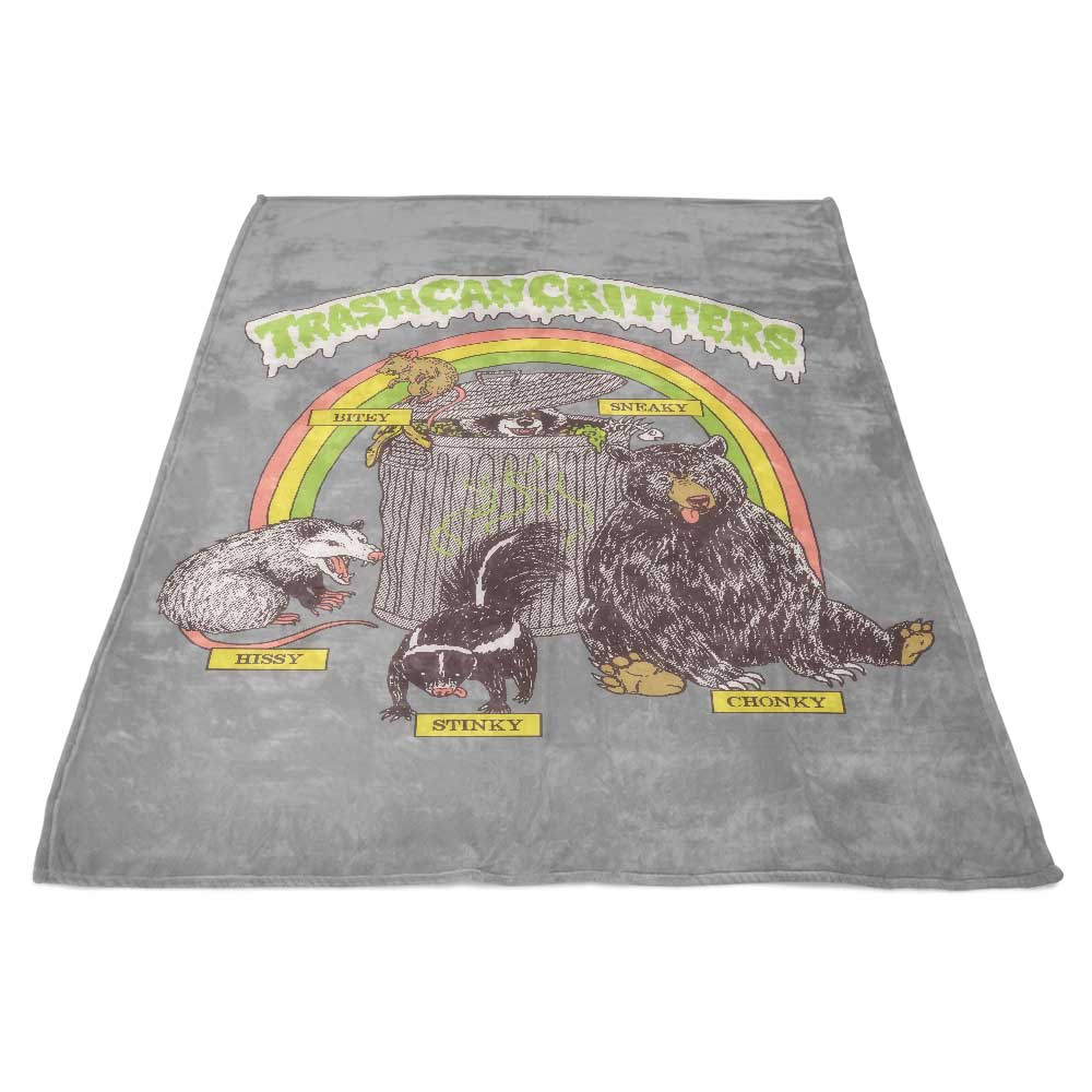Ultra-Soft Trash Can Critters Fleece Blanket by Hillary White