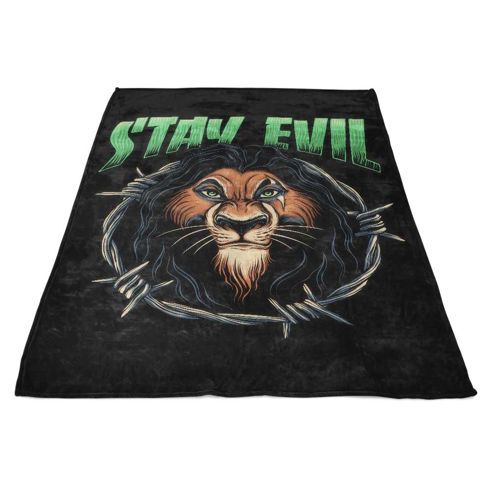 Stay Evil Polyester Fleece Blanket by Momma Gorilla