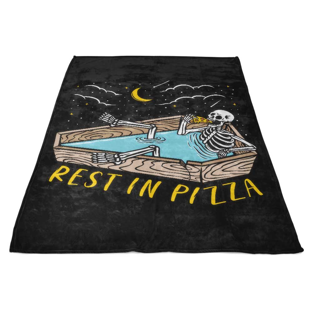 Comfortable 'Rest in Pizza' Fleece Blanket for Cosy Moments