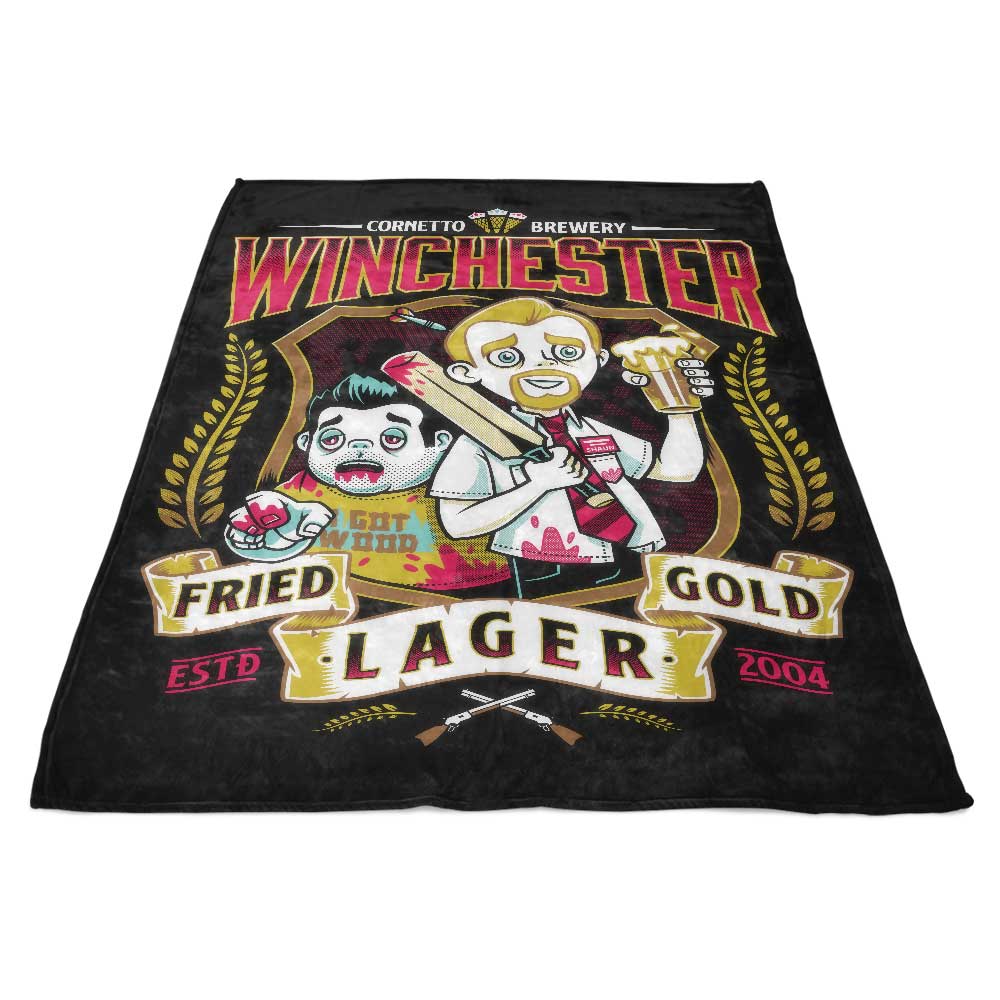 Fried Gold Lager Branded Fleece Blanket - Cozy and Comfortable