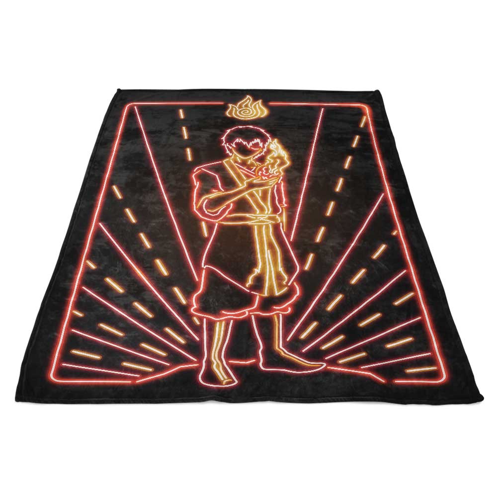 Stunning Neon Fire Themed Polyester Fleece Blanket