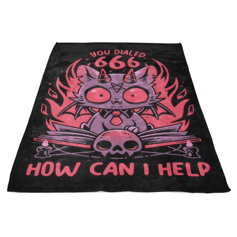 Soft Fleece Blanket with Satanic Support Cat Design