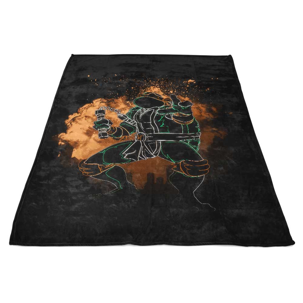 Ultra-Soft Orange Themed Fleece Blanket - Inspired by Donnie Illustrations