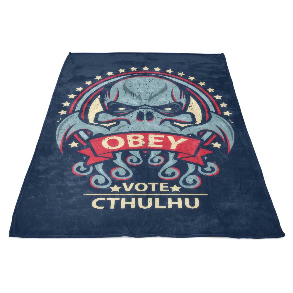 Ultra-Soft 'Vote Cthulhu' Fleece Blanket from Jonathan Berger