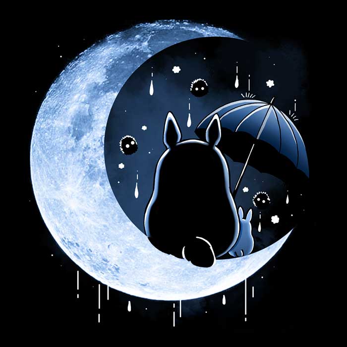 My Neighbor's Moon-themed Polyester Fleece Blanket for Cozy Moments