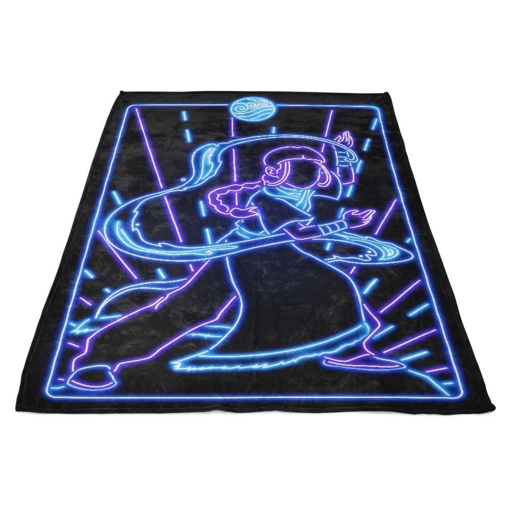 Neon Water Themed Premium Fleece Blanket for Comfort