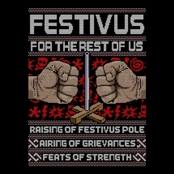 Cozy Festivus-themed Sweater Pattern Fleece Blanket