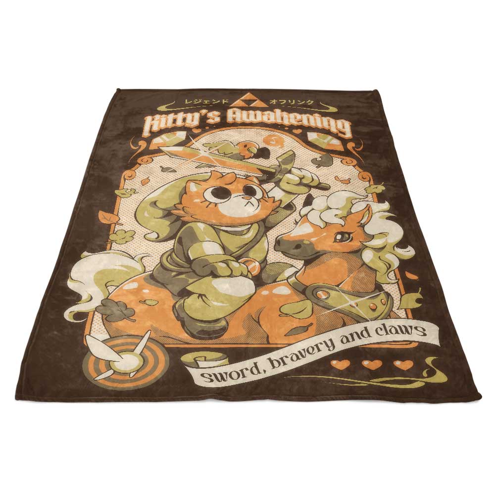 Super Soft 'Kitty's Awakening' Polyester Fleece Blanket