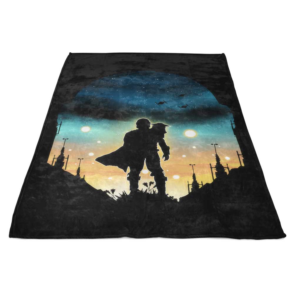 Djarin Sunset-themed Ultra-soft Polyester Fleece Blanket
