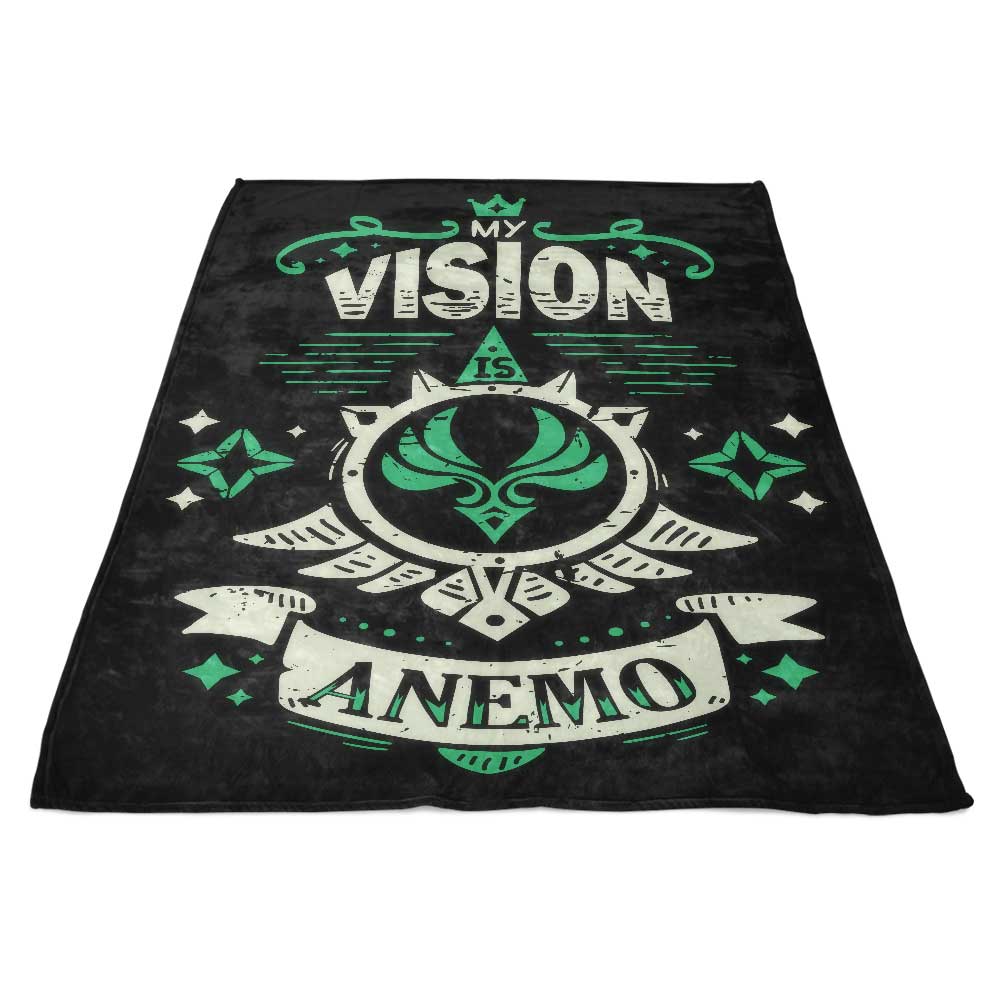Ultra - Soft 'My Vision is Anemo' USA - Made Fleece Blanket
