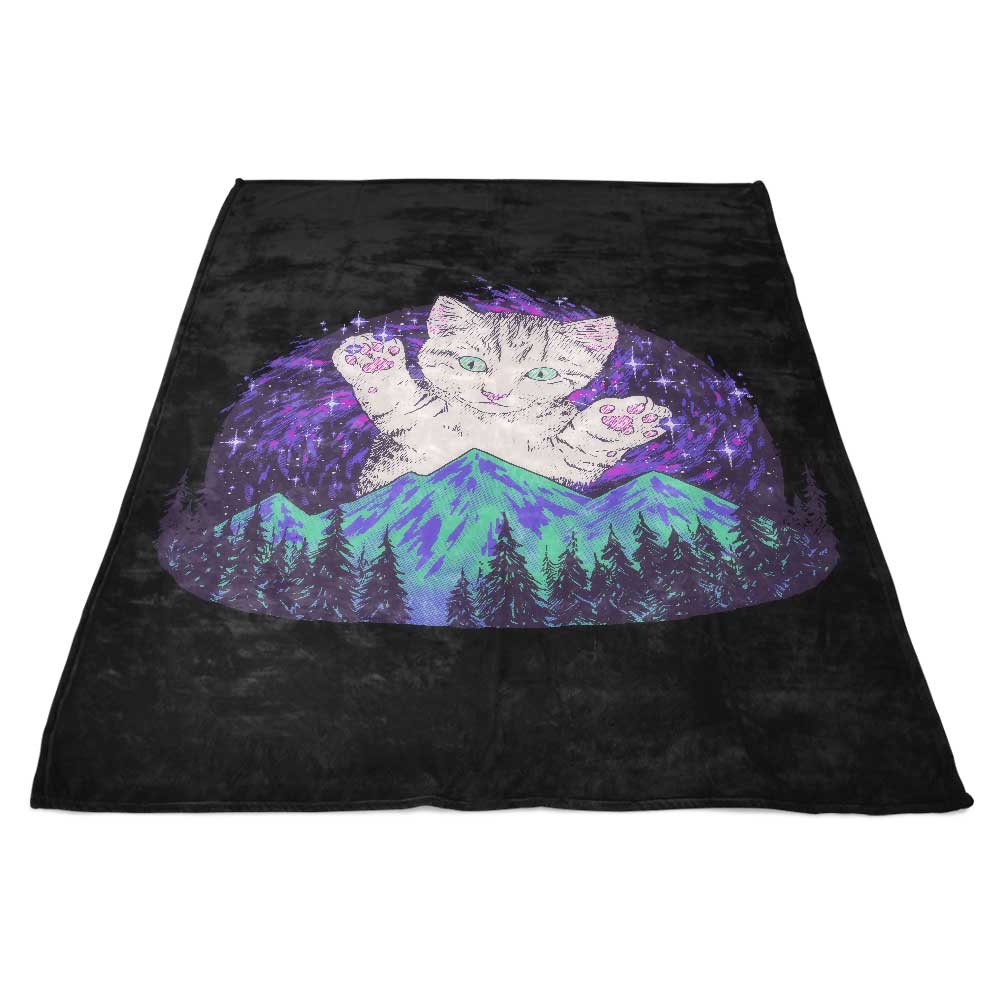 Ultra-Soft Hillary White's Aurora Meowalis Polyester Fleece Blanket