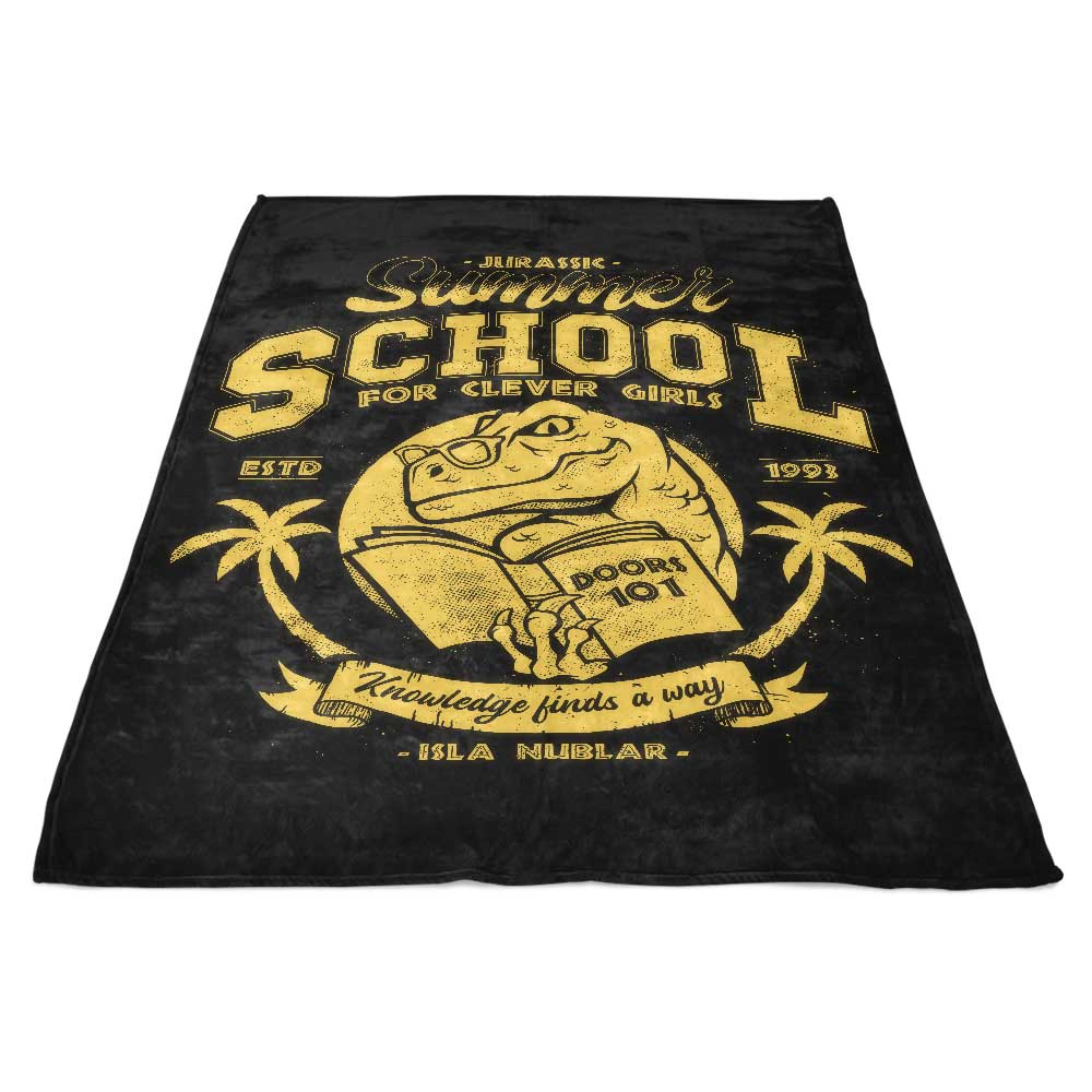 Super Soft Jurassic Summer School Polyester Fleece Blanket