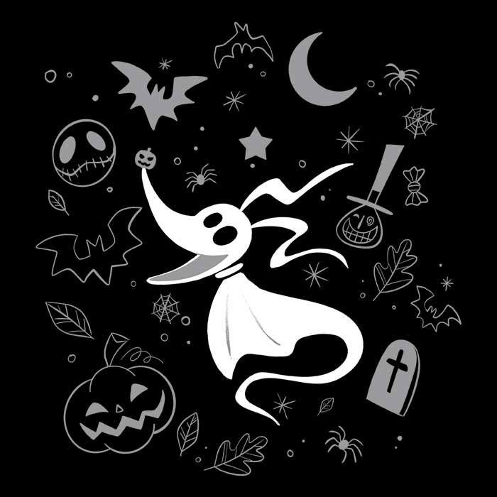 Alemaglia's Cozy Ghostly Dog Doodle 100% Polyester Fleece Blanket