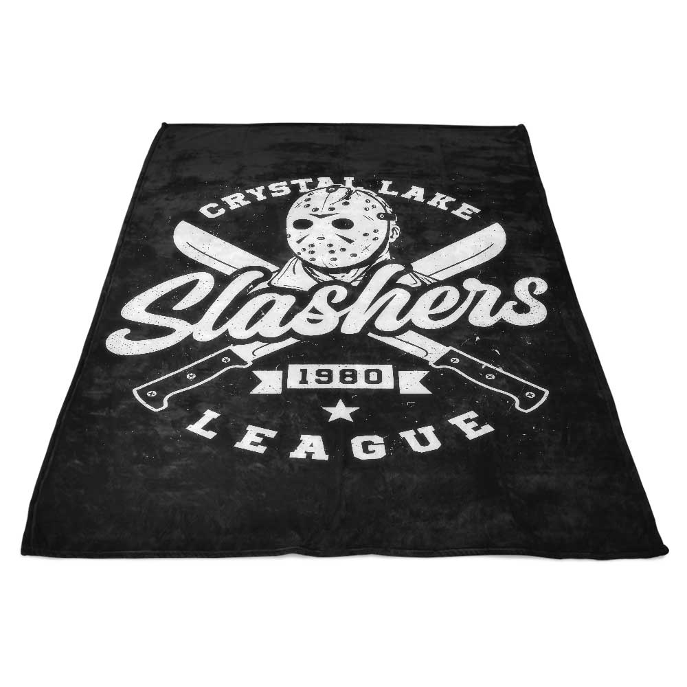 Camp Slashers-themed Fleece Blanket for Cozy Camping Nights