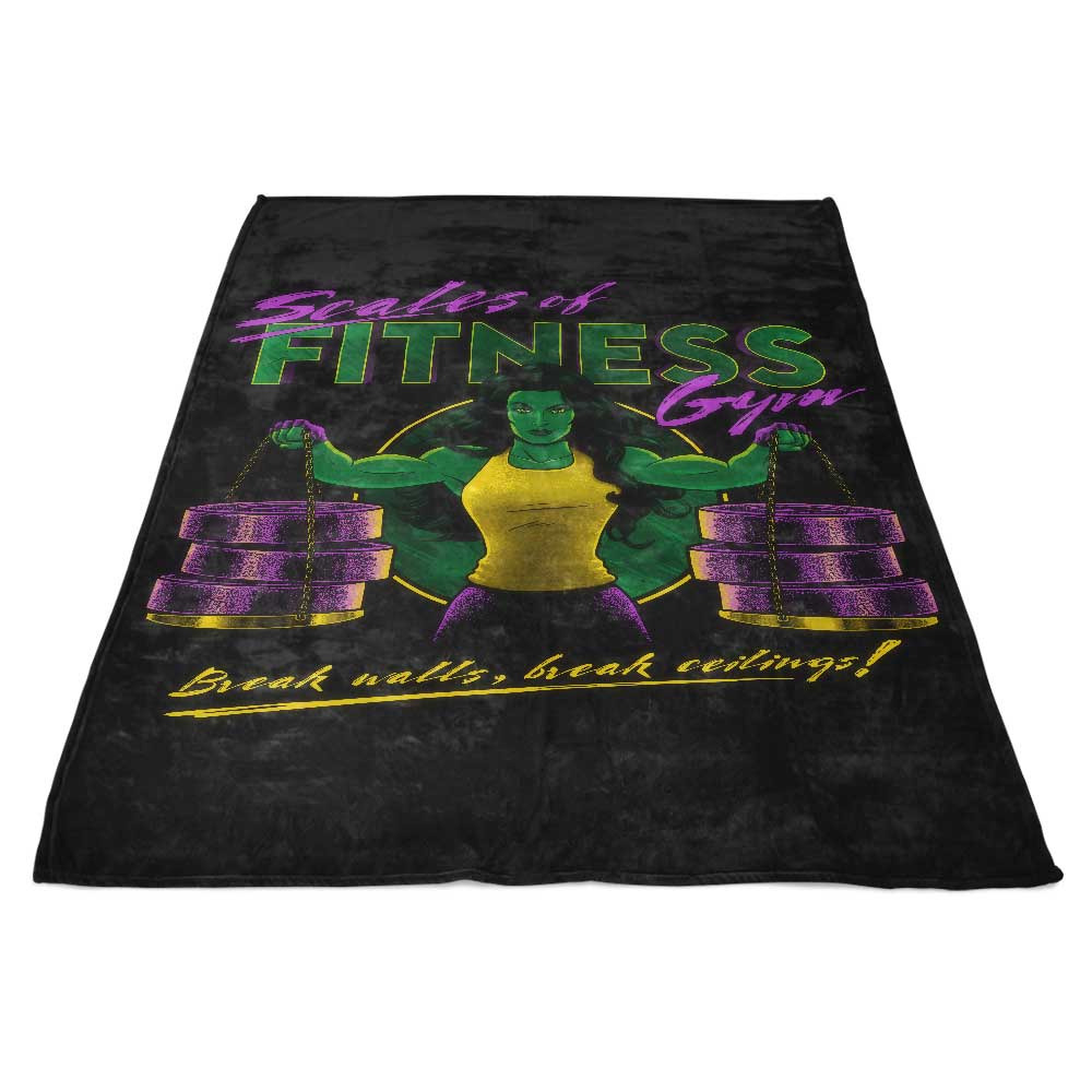 Fitness - Themed Luxury Fleece Blanket by Teesgeex