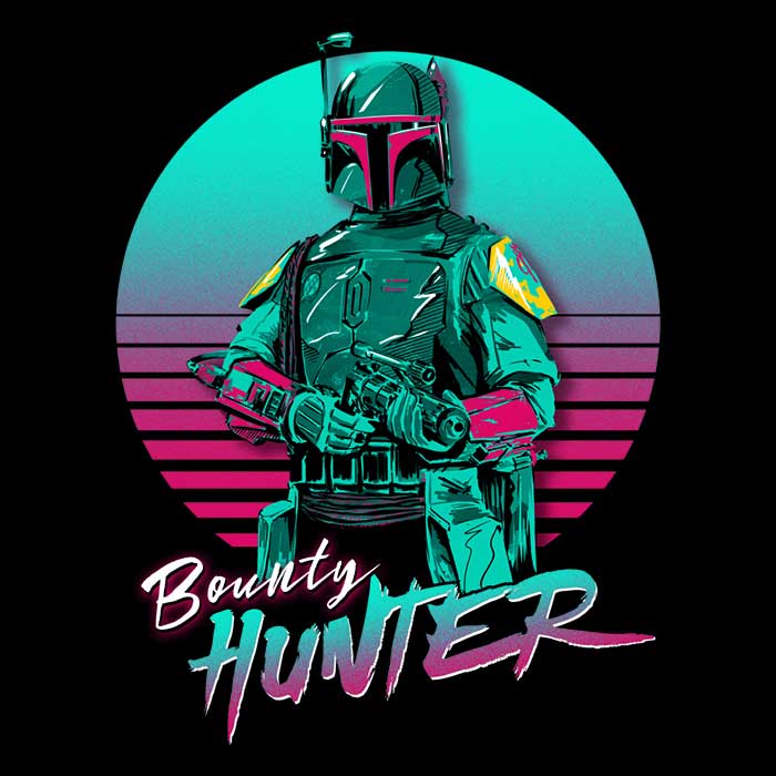 Fleece Blanket with Neon Bounty Hunter Design