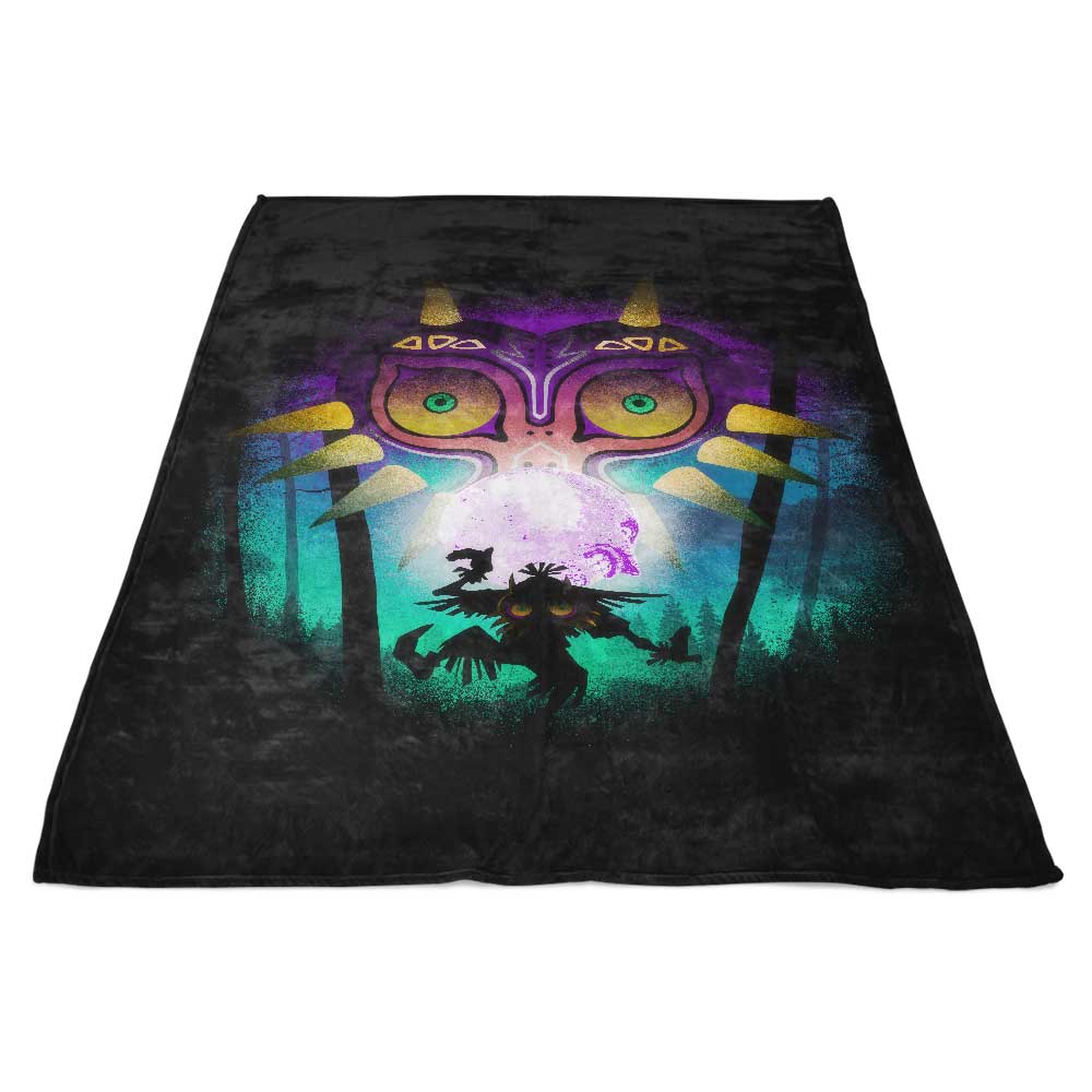 Cozy Fleece Blanket Featuring 'The Moon and the Mask' Design