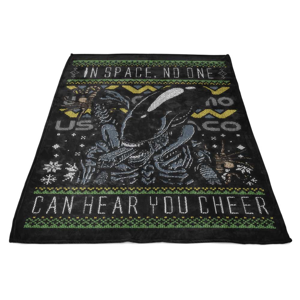 Xeno-themed Christmas Sweater Design Fleece Blanket - Cosy and Warm