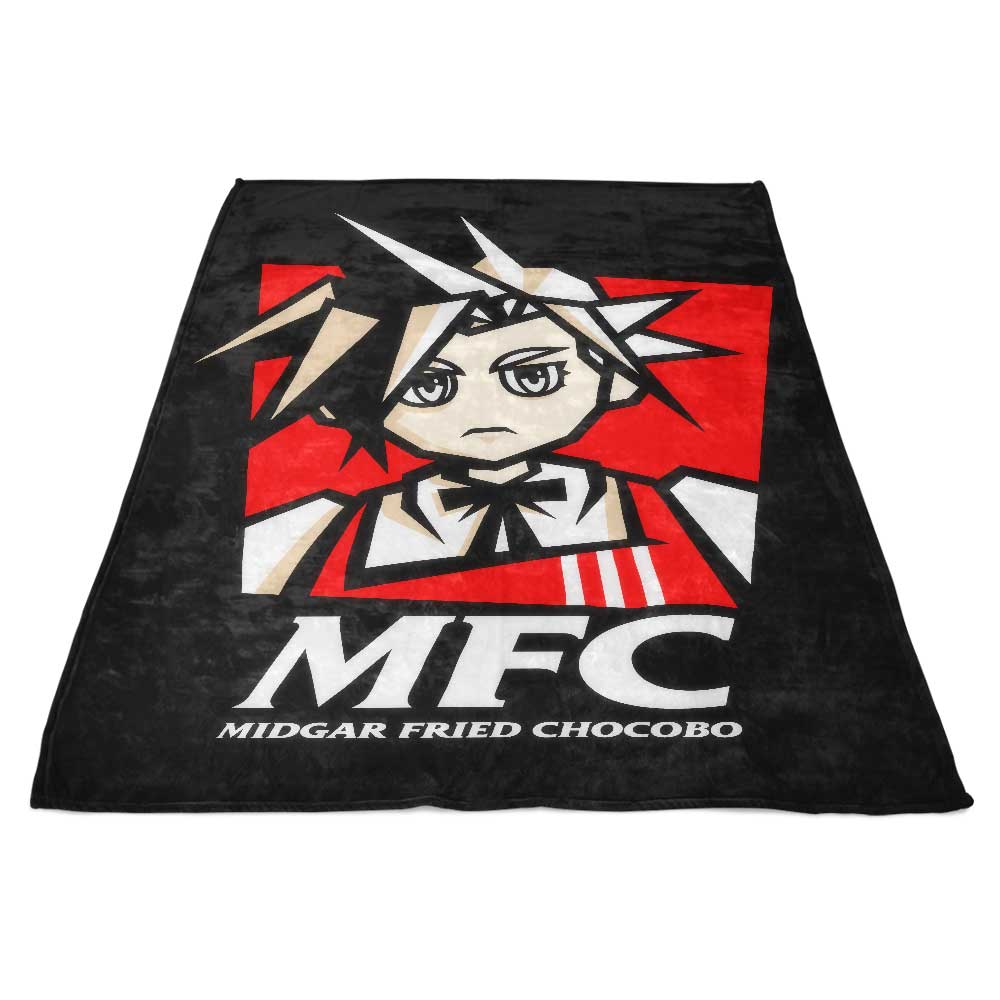 Cozy Midgar Fried Chocobo Themed Fleece Blanket for Comfort and Warmth