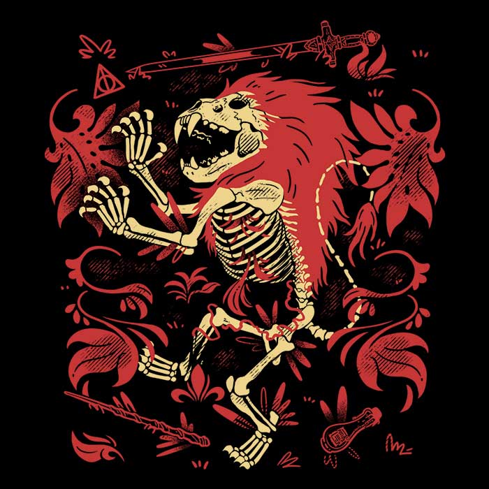 Fleece Blanket Featuring Lion Fossil Design