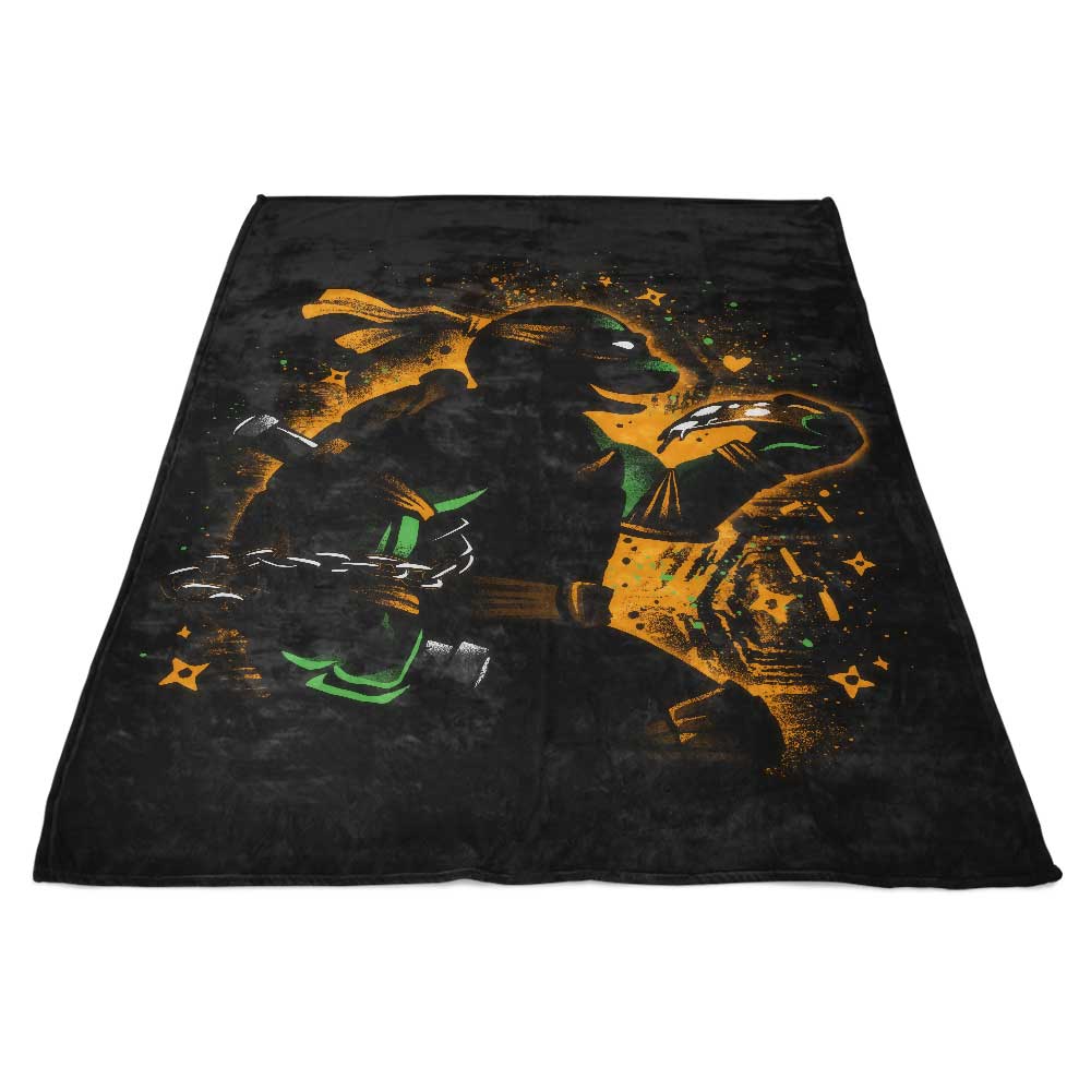 Orange-colored Party - loving Ninja-themed Fleece Blanket for Comfort