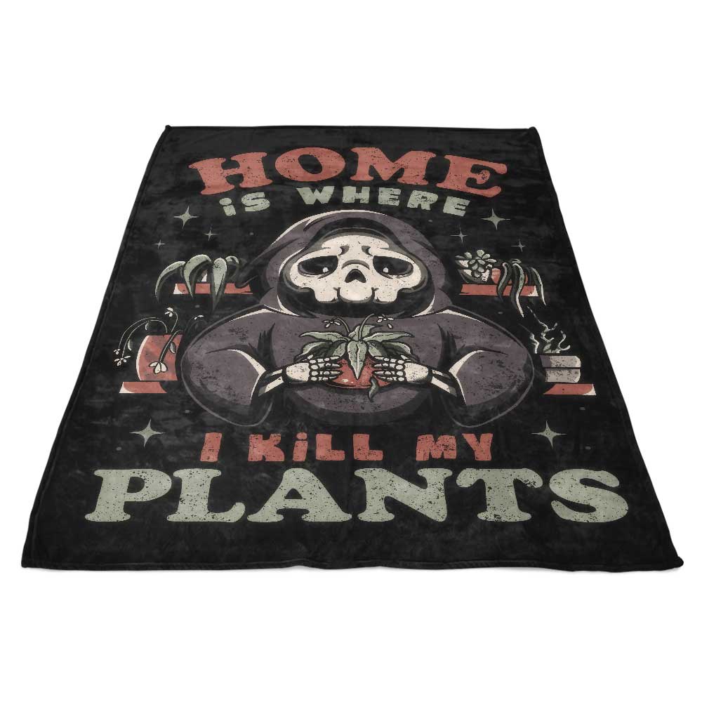 Fleece Blanket - 'Where I Kill My Plants' by Edu.ely