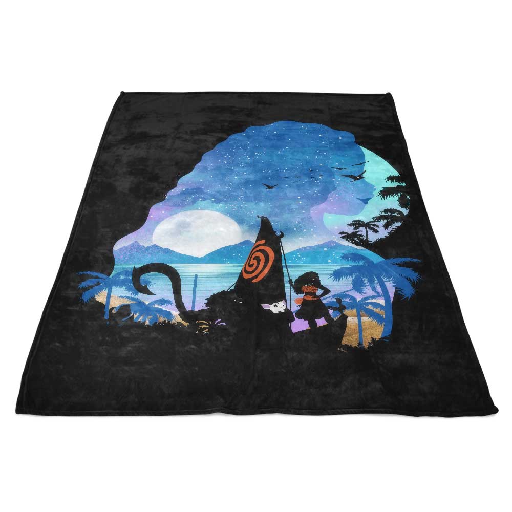 Soft Fleece Blanket with Wandering Princess Silhouette Design