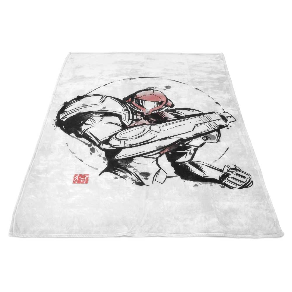 Ultra-Soft Ink Power Suit Patterned Fleece Blanket
