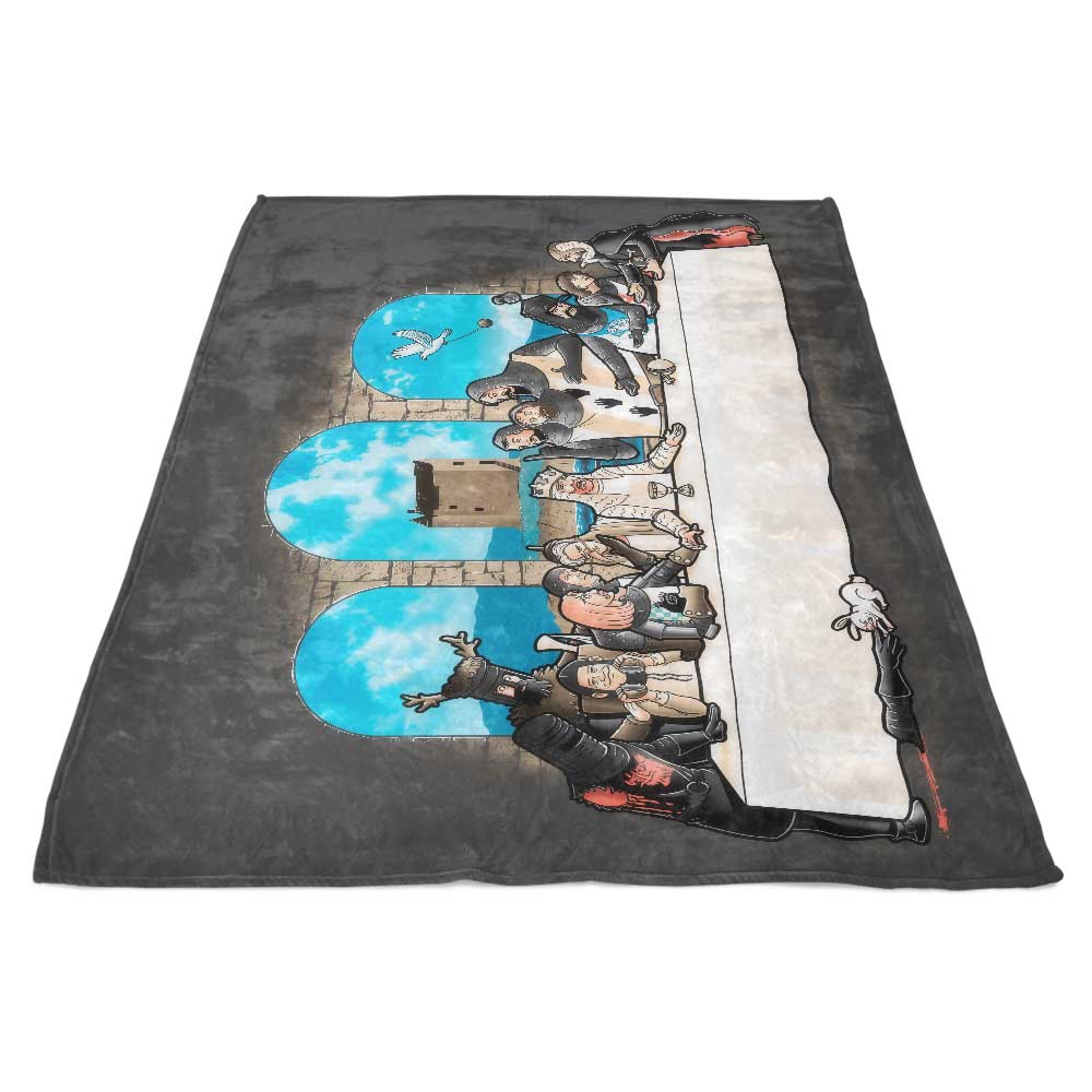 Ultra-Soft 'Holy Grail Dinner' Fleece Blanket from Trheewood