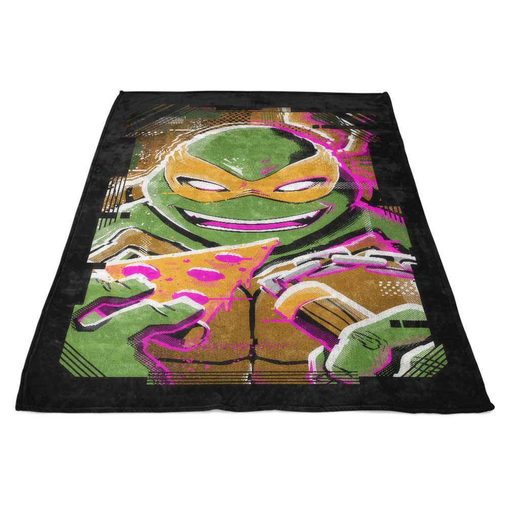Michelangelo Glitch Design - High - Quality Polyester Fleece Blanket