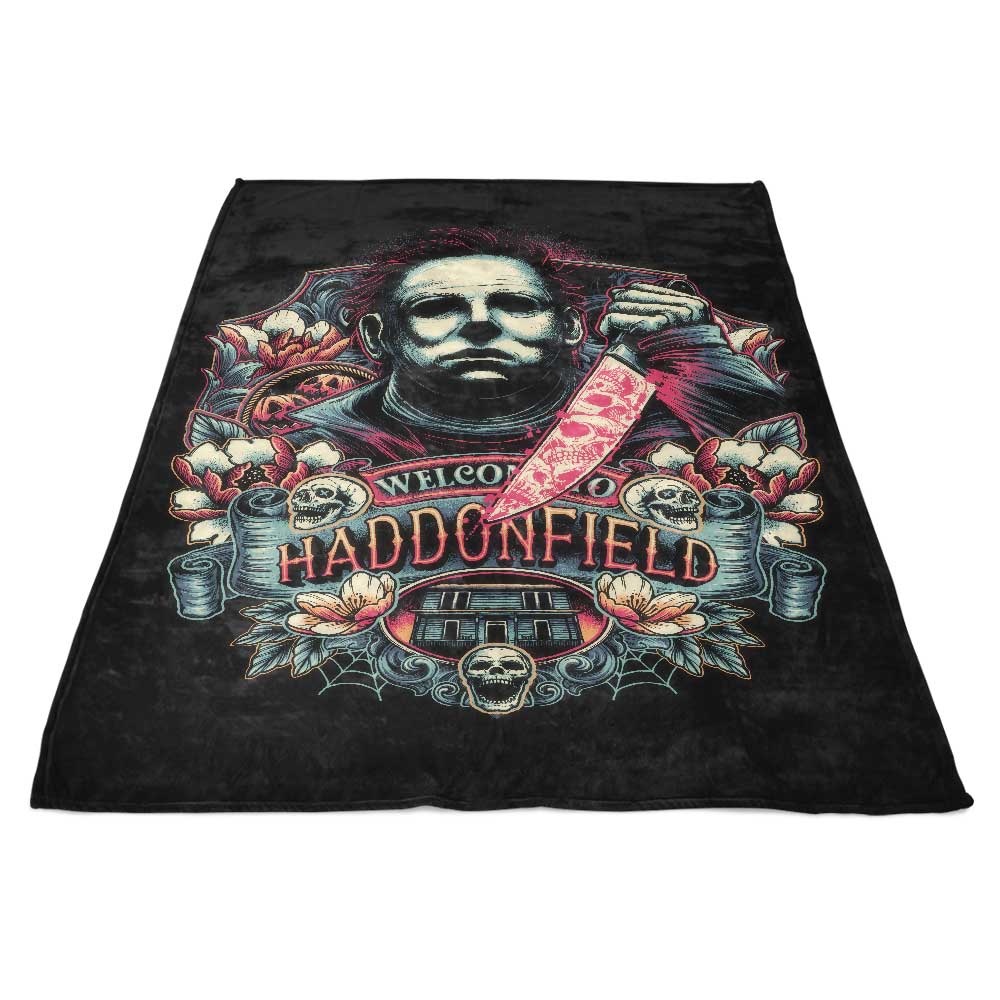 Ultra - Soft Glitchygorilla 'Welcome to Haddonfield' Fleece Blanket