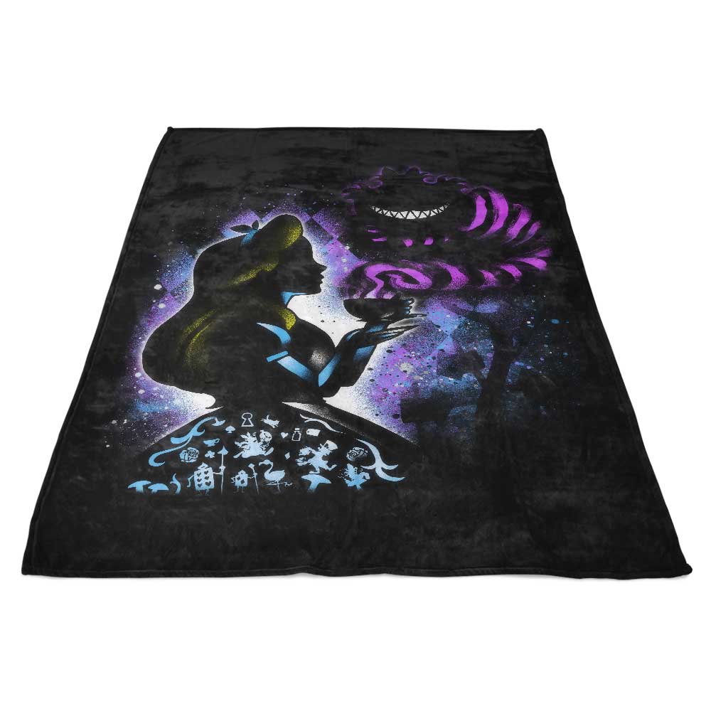 Super Soft 'We're All Mad Here' Polyester Fleece Blanket