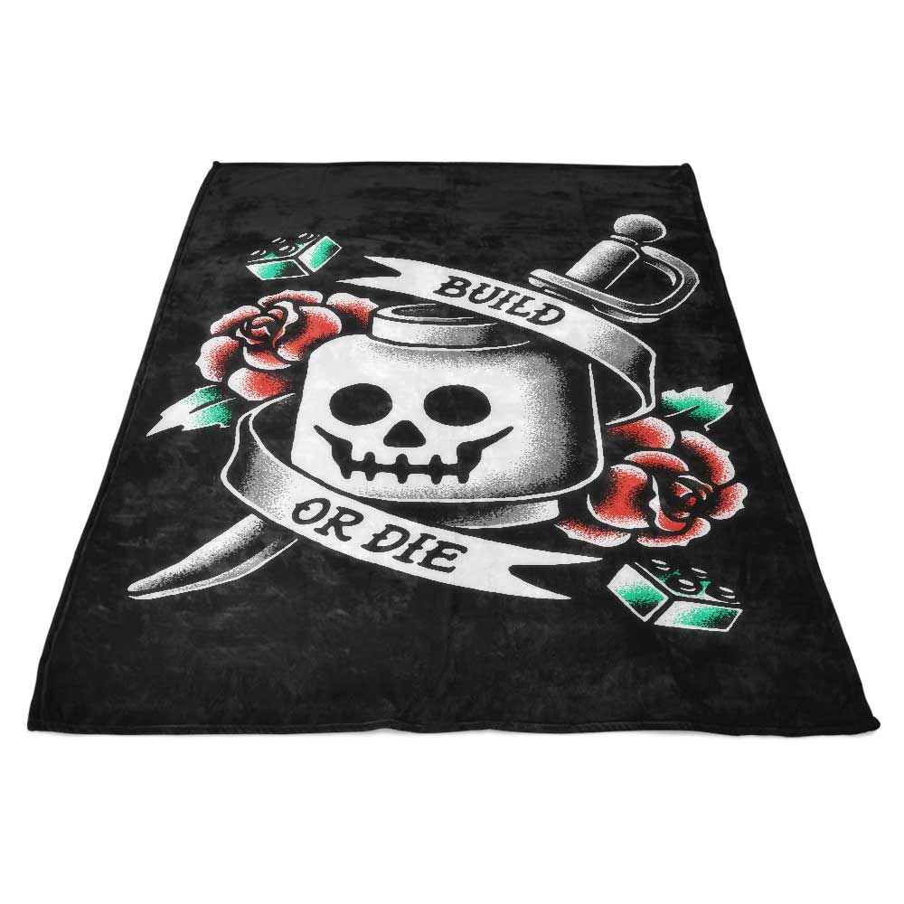 Ultra - Soft 'Build or Die' Fleece Blanket by Brandon Wilhelm Art