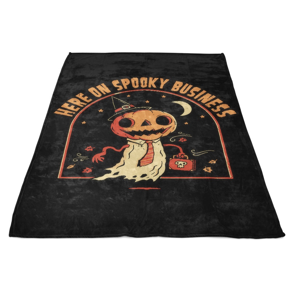 Spooky Business Themed Fleece Blanket for Chilling Nights