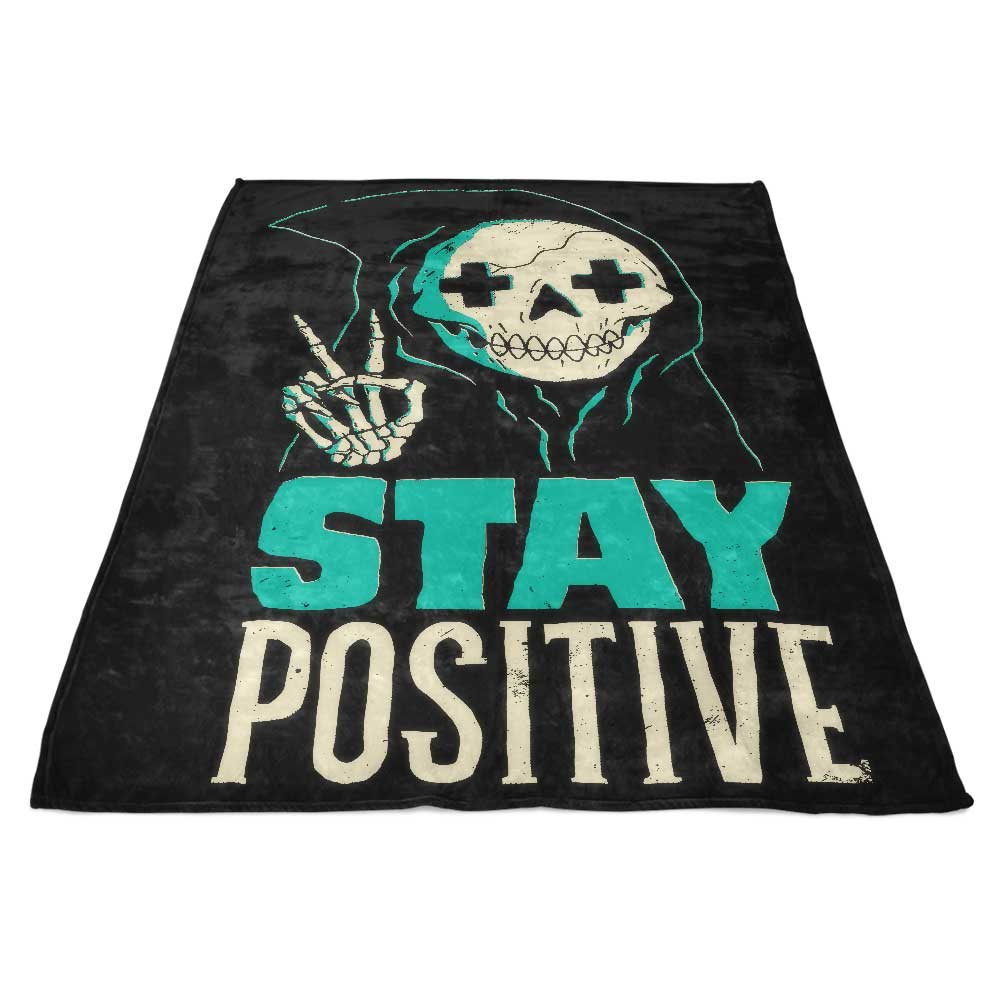 Ultra-Soft 'Stay Positive' USA-Made Fleece Blanket with One-Sided Print