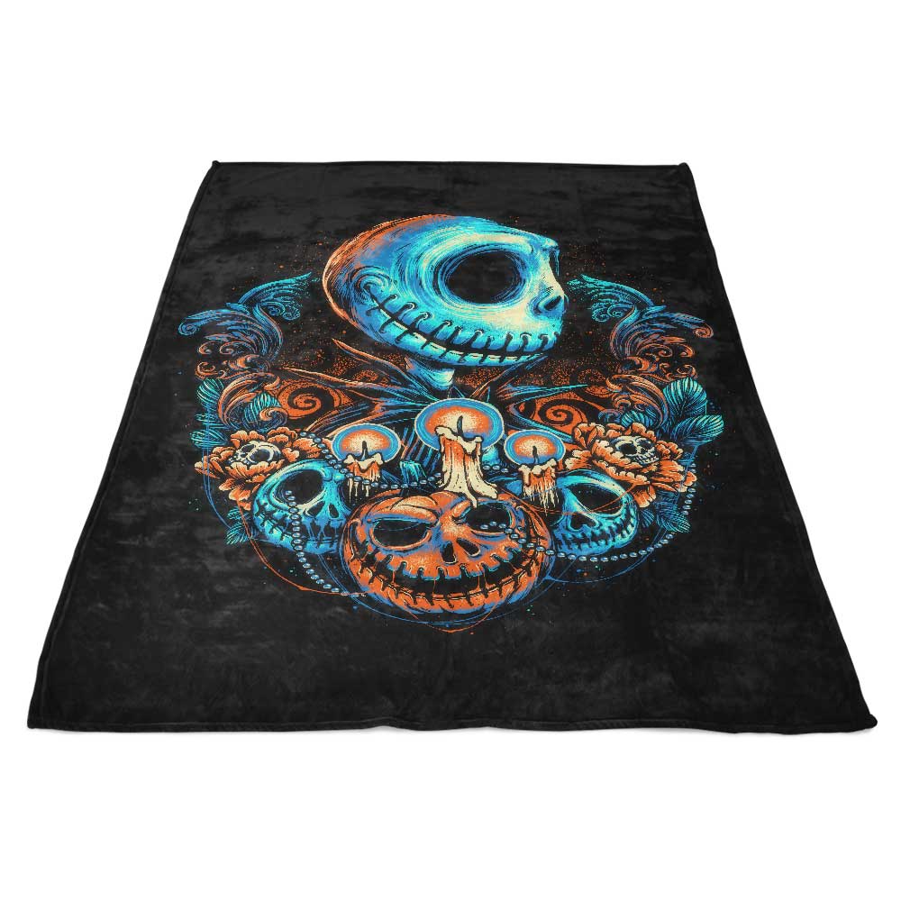 Vibrant Pumpkin King Design - Cosy Polyester Fleece Blanket