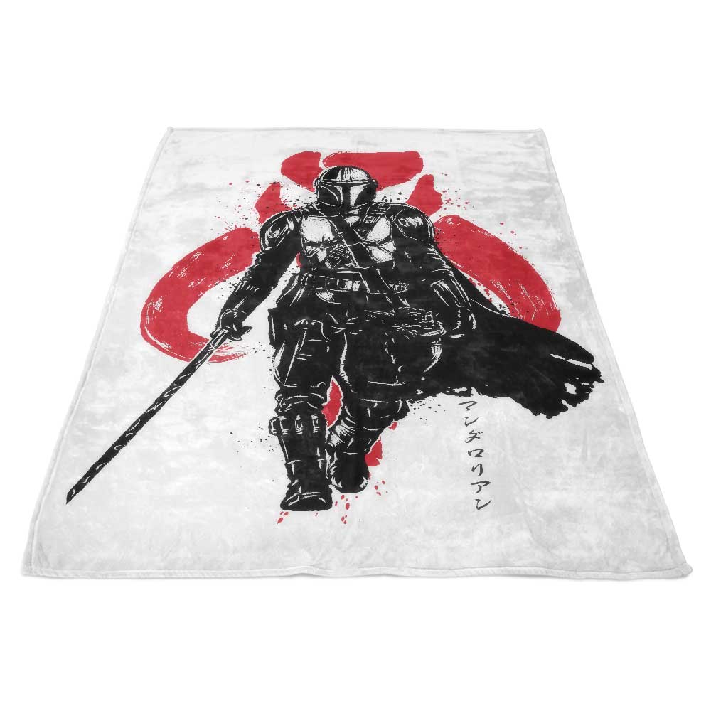 Cozy Fleece Blanket - Dark Wielder Sumi - e Design