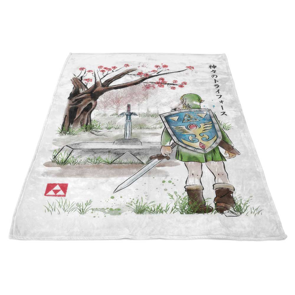 Soft and Plush 'Link to the Watercolor' Fleece Blanket