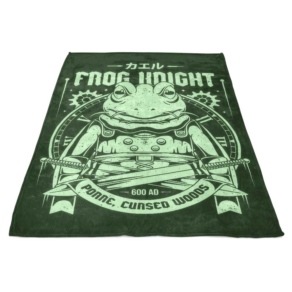 Cozy Frog Knight Fleece Blanket by Alundrart Design