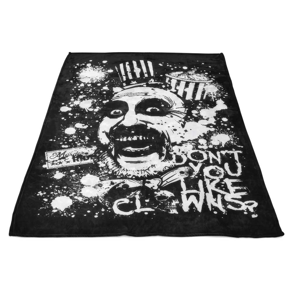 Arinesart's Fleece Blanket with 'Don't You Like Clowns' Design
