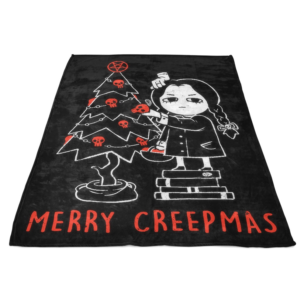 Spooky and Merry Creepmas-themed Fleece Blanket for Cozy Moments