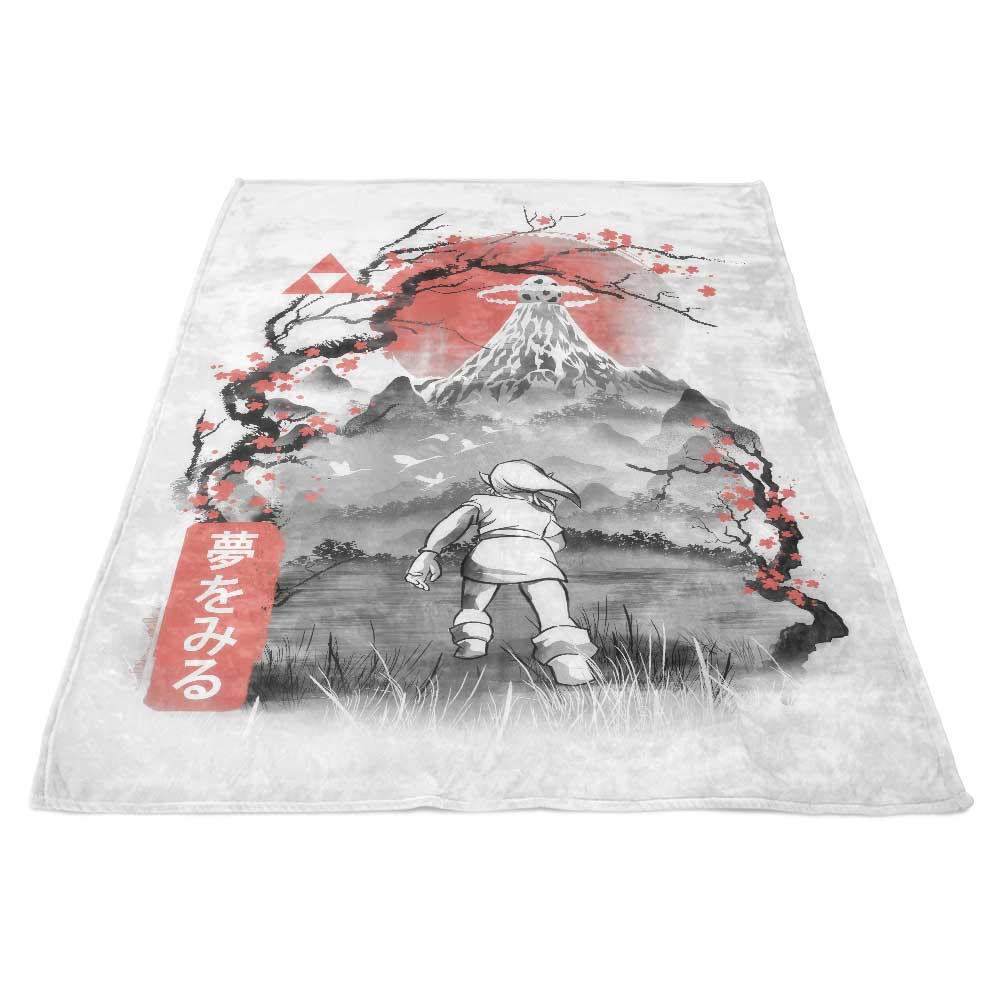 Koholint Sumi-e Premium Fleece Blanket by Dandingeroz