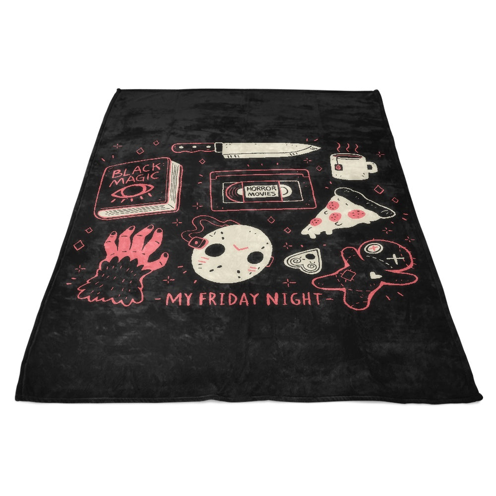 Cozy 'My Friday Night' 100% Polyester Fleece Blanket