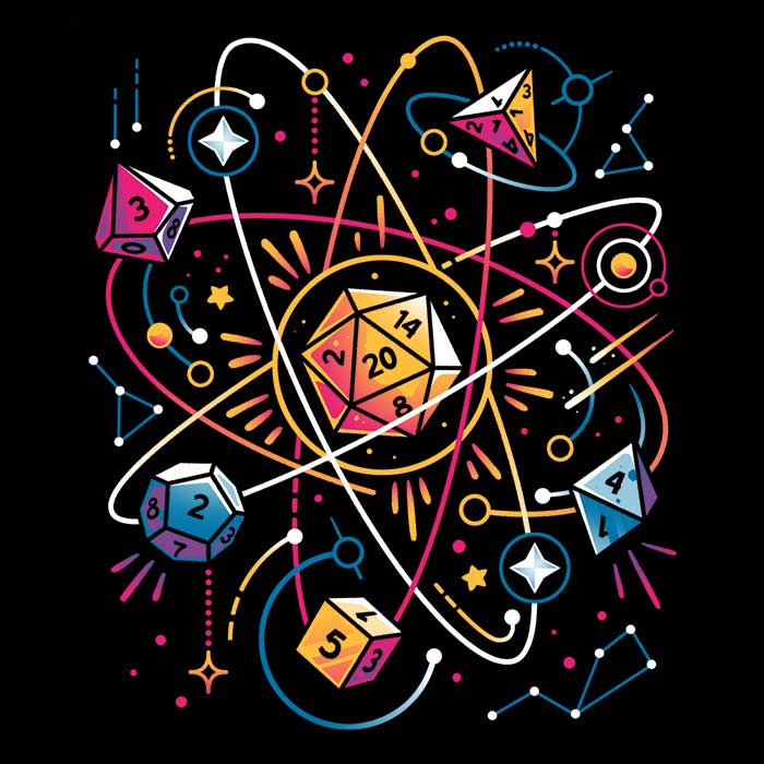 Orbital Atomic Dice Pattern Fleece Throw Blanket